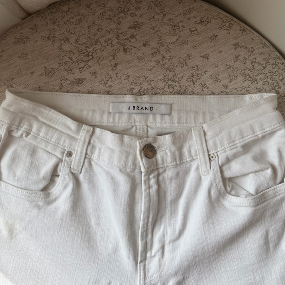 J Brand Maria Jean White Straight Leg Slim Fit Denim